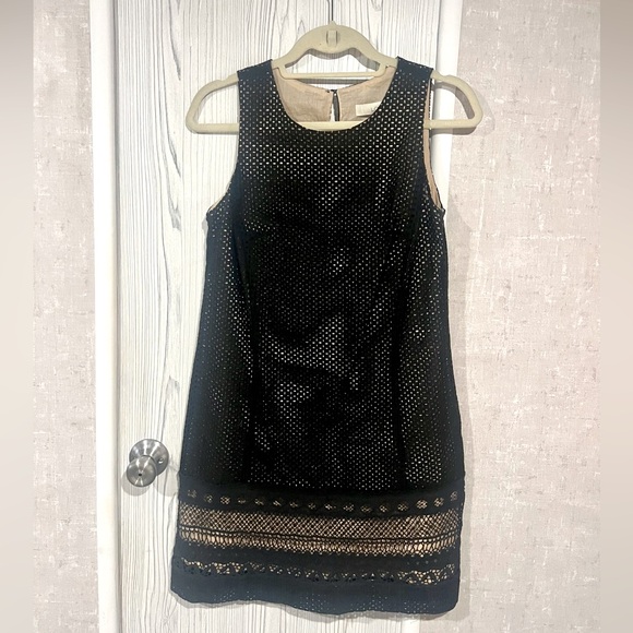 Loft black cotton lace sheath with nude lining. NWT size 4 - Picture 1 of 6